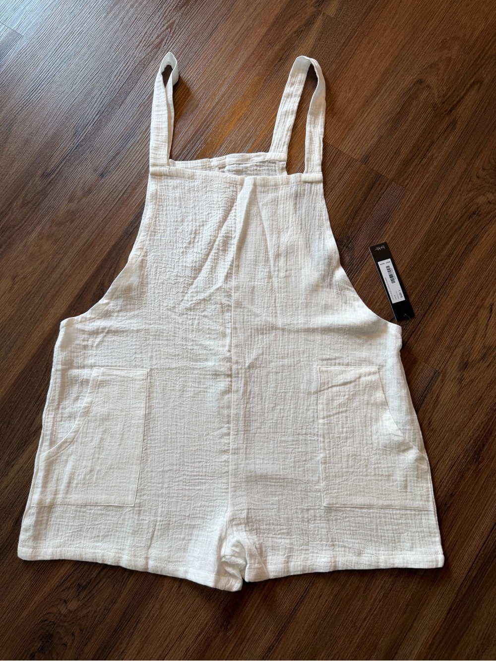 Nicole Miller White Cotton Gauze Romper Coverup. One Size